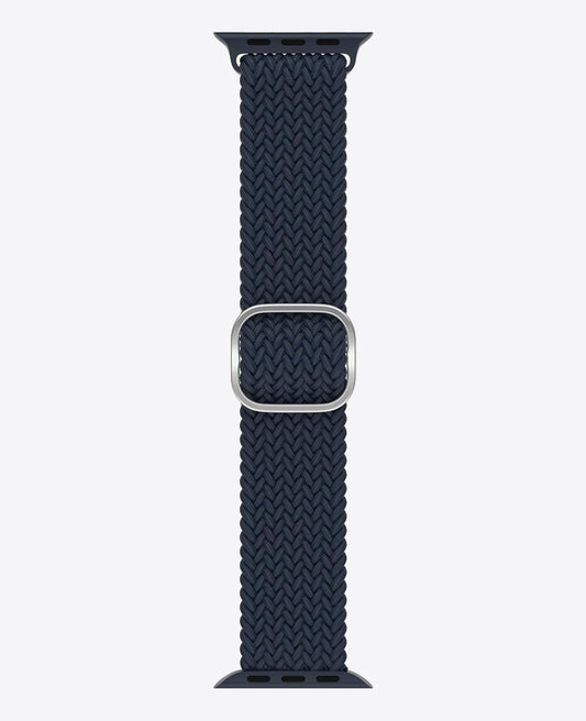 Bracelet Apple Watch en Nylon Tréssé Boucle - Bleu Nuit