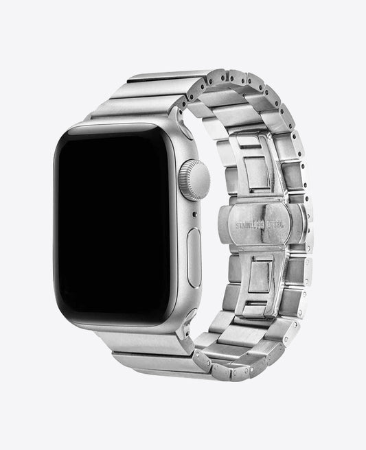 Bracelet Apple Watch en Acier Boucle Double - Argent