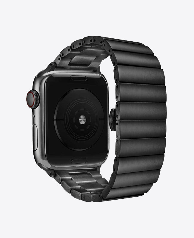 Bracelet Apple Watch en Acier Boucle Double - Noir