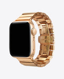 Bracelet Apple Watch en Acier Boucle Double - Rose Gold