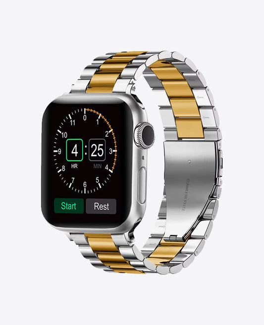 Bracelet Apple Watch en Acier Boucle Simple - Argent / Or