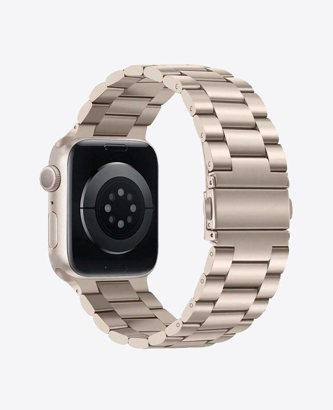 Bracelet Apple Watch en Acier Boucle Simple - Starlight