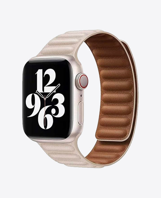 Bracelet Apple Watch en Cuir Magnétique - Starlight