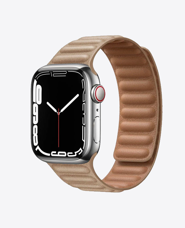 Bracelet Apple Watch en Cuir Magnétique - Beige