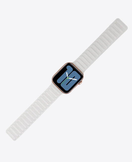 Bracelet Apple Watch en Cuir Magnétique - Blanc