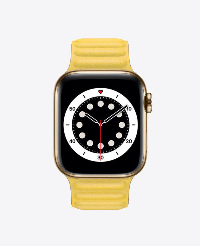 Bracelet Apple Watch en Cuir Magnétique - Jaune