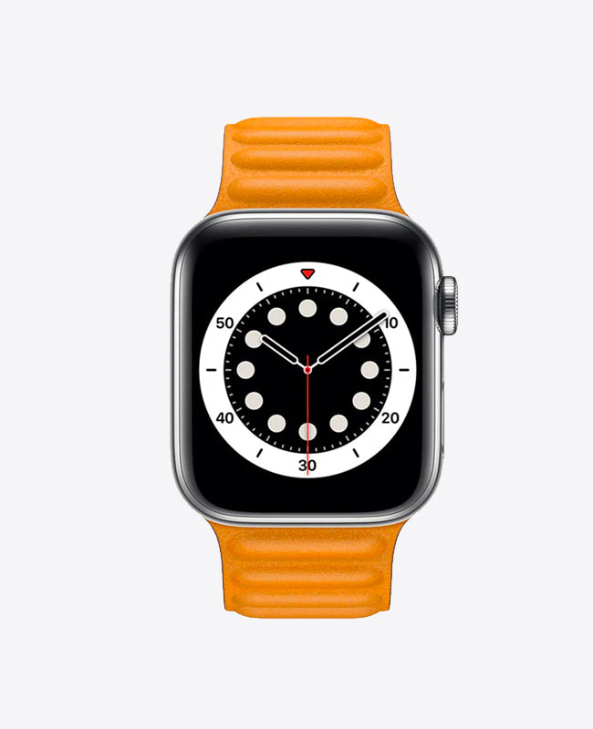 Bracelet Apple Watch en Cuir Magnétique - Jaune Moutarde