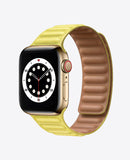 Bracelet Apple Watch en Cuir Magnétique - Jaune