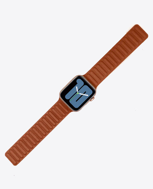 Bracelet Apple Watch en Cuir Magnétique - Marron