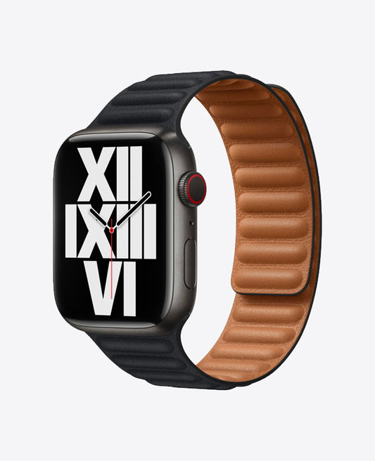 Bracelet Apple Watch en Cuir Magnétique - Midnight