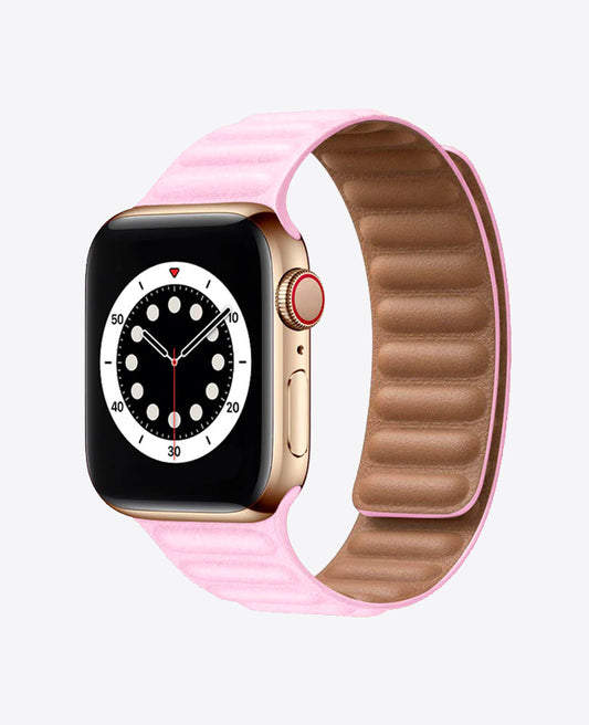 Bracelet Apple Watch en Cuir Magnétique - Rose