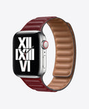 Bracelet Apple Watch en Cuir Magnétique - Rouge Bordeaux