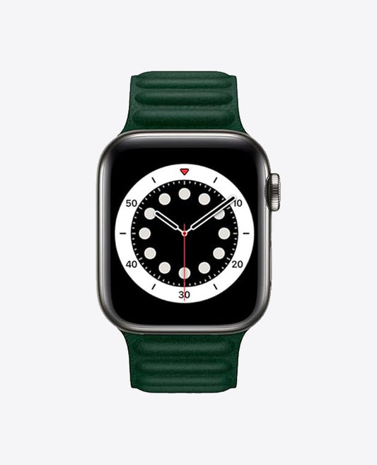 Bracelet Apple Watch en Cuir Magnétique - Vert Foncé