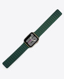 Bracelet Apple Watch en Cuir Magnétique - Vert Foncé