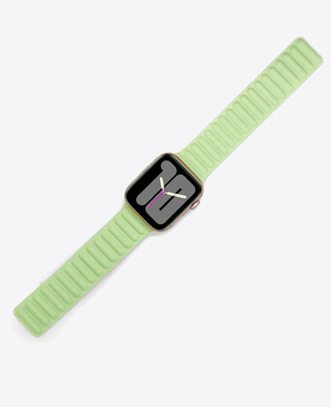 Bracelet Apple Watch en Cuir Magnétique - Vert Sauge