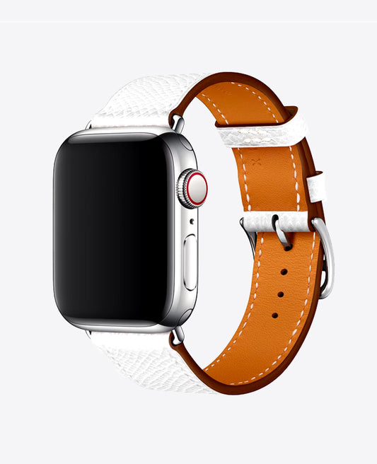 Bracelet Apple Watch en Cuir - Blanc