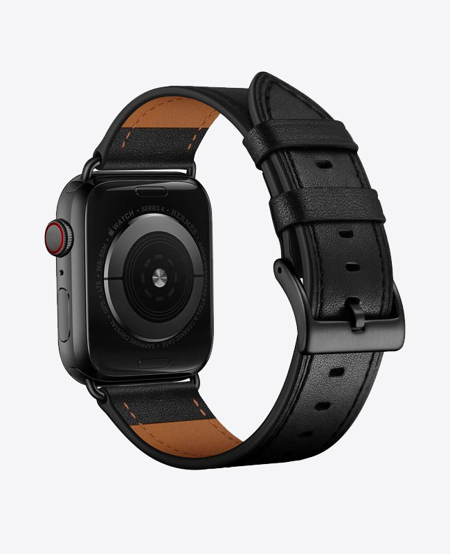 Bracelet Apple Watch en Cuir - Noir Complet