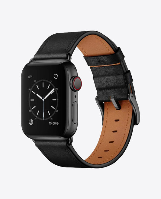 Bracelet Apple Watch en Cuir - Noir Complet