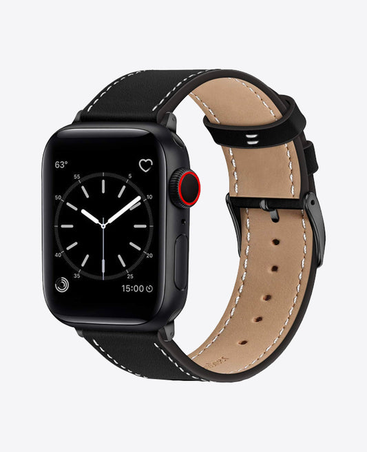 Bracelet Apple Watch en Cuir - Noir