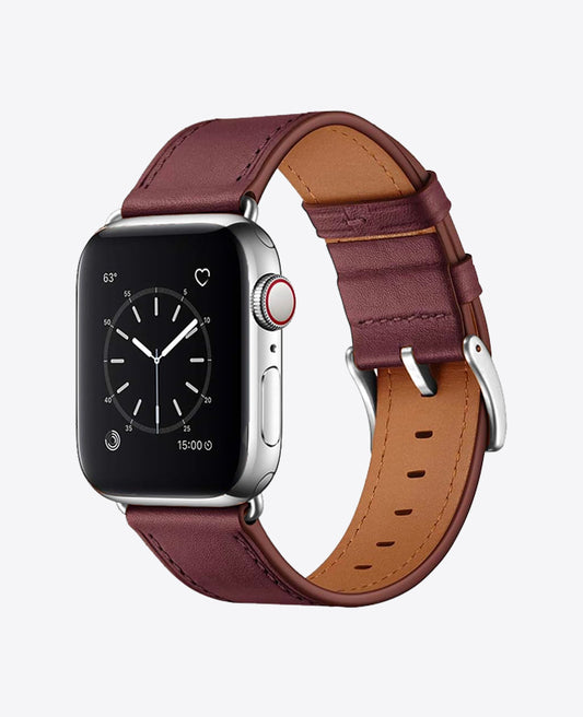 Bracelet Apple Watch en Cuir - Rouge