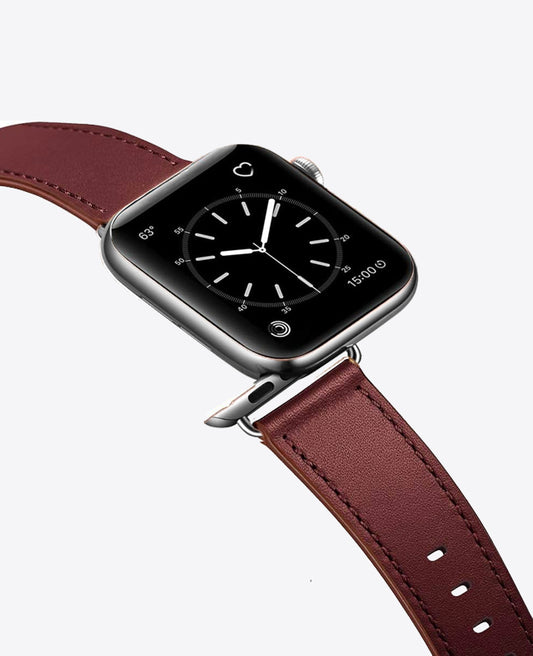 Bracelet Apple Watch en Cuir - Rouge