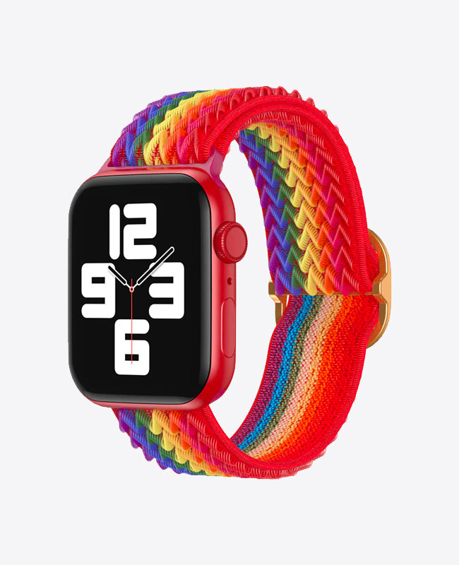 Bracelet Apple Watch en Nylon Ondulé Boucle - Arc-en-Ciel