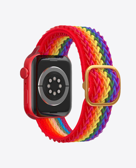 Bracelet Apple Watch en Nylon Ondulé Boucle - Arc-en-Ciel