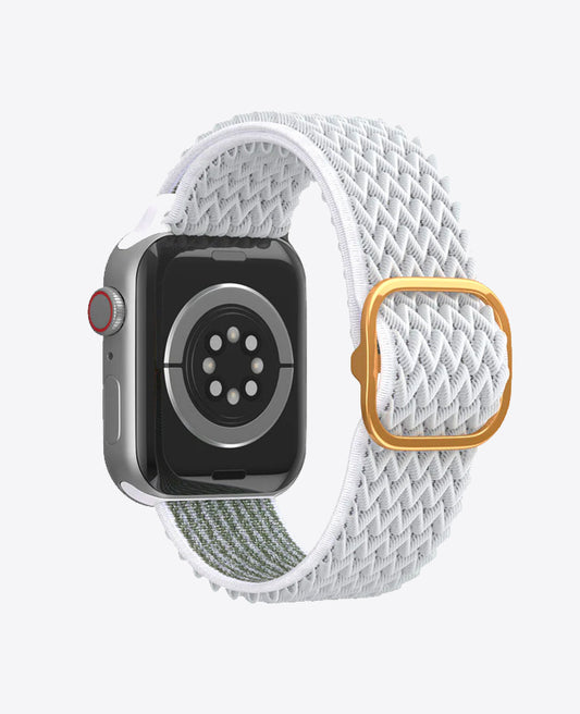 Bracelet Apple Watch en Nylon Ondulé Boucle - Blanc