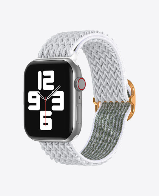 Bracelet Apple Watch en Nylon Ondulé Boucle - Blanc