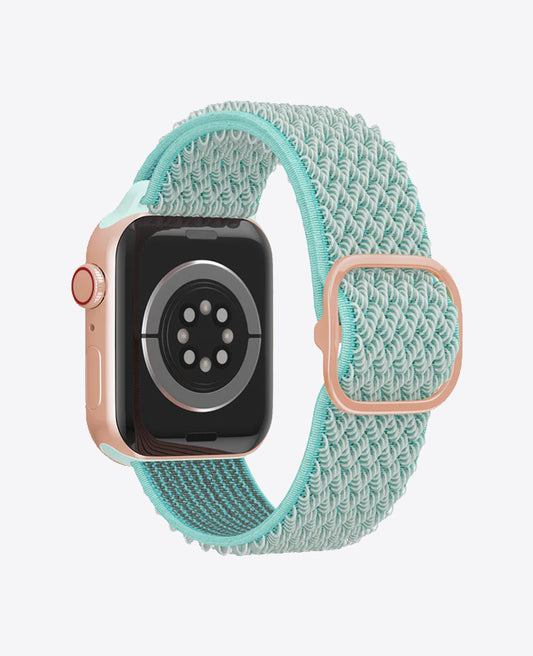 Bracelet Apple Watch en Nylon Ondulé Boucle - Bleu Turquoise