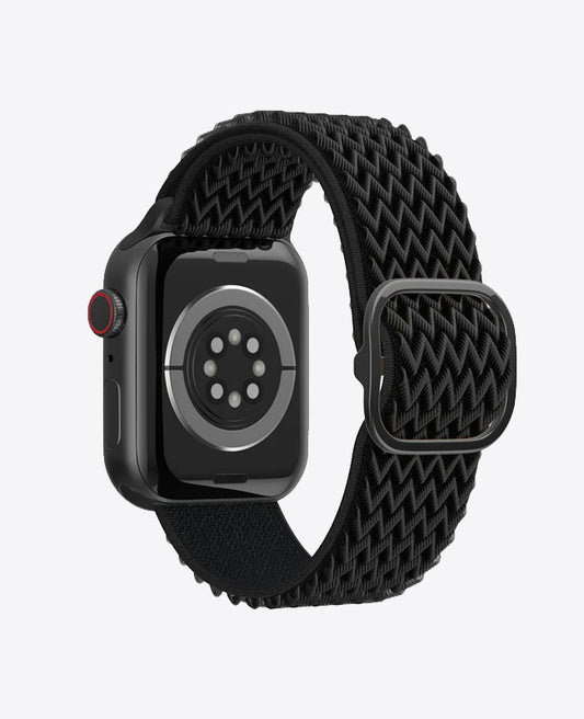 Bracelet Apple Watch en Nylon Ondulé Boucle - Noir