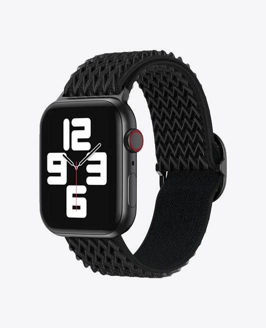 Bracelet Apple Watch en Nylon Ondulé Boucle - Noir