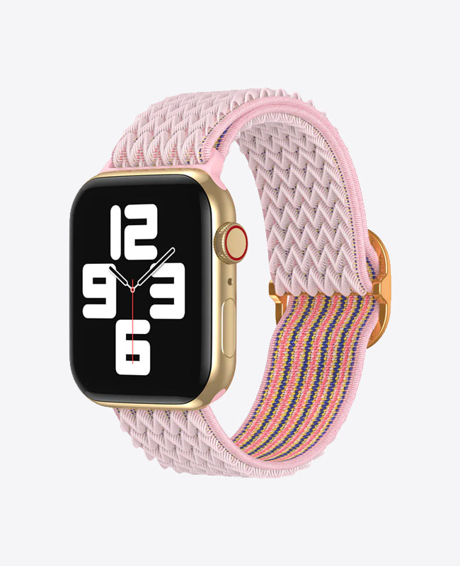 Bracelet Apple Watch en Nylon Ondulé Boucle - Rose