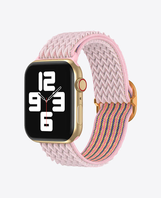 Bracelet Apple Watch en Nylon Ondulé Boucle - Rose