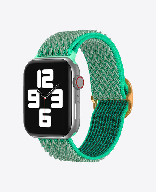 Bracelet Apple Watch en Nylon Ondulé Boucle - Vert