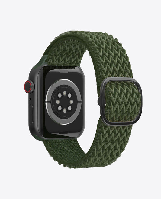 Bracelet Apple Watch en Nylon Ondulé Boucle - Vert Foncé