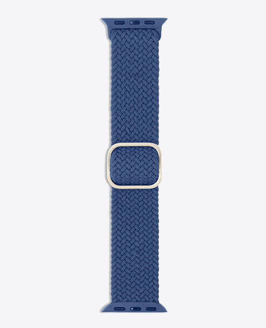 Bracelet Apple Watch en Nylon Tréssé Boucle - Bleu Mer