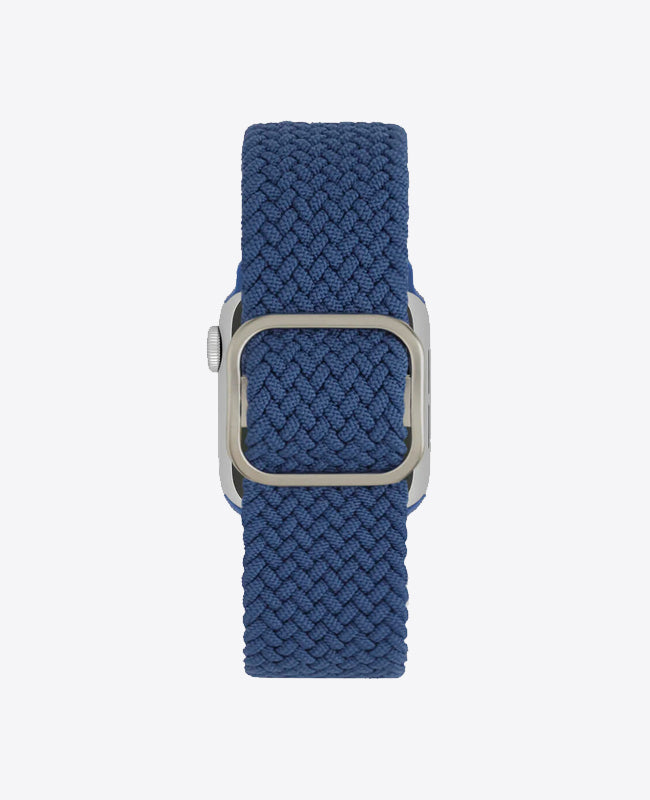 Bracelet Apple Watch en Nylon Tréssé Boucle - Bleu Mer