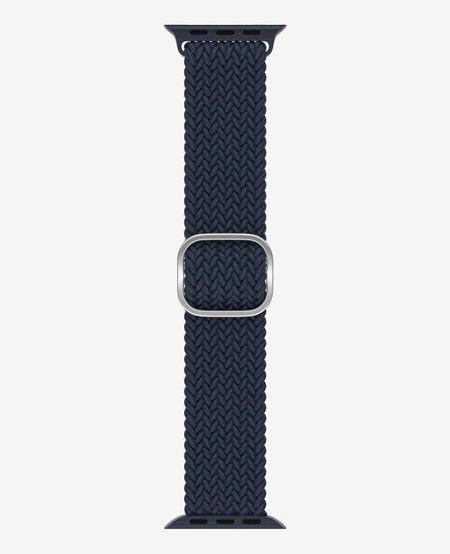 Bracelet Apple Watch en Nylon Tréssé Boucle - Bleu Nuit