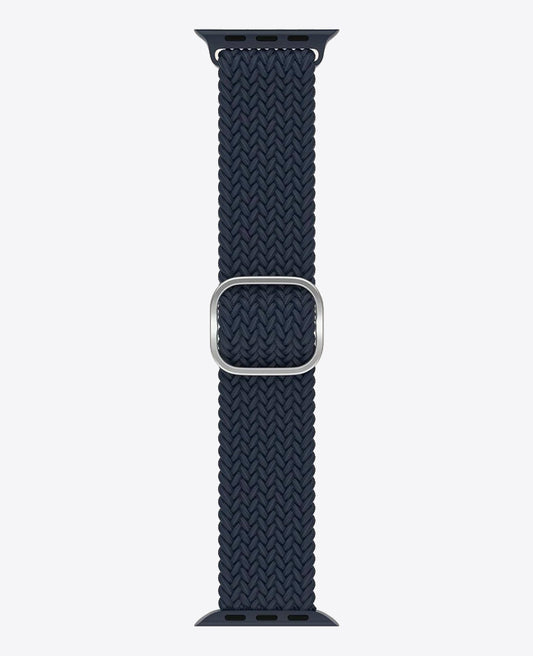 Bracelet Apple Watch en Nylon Tréssé Boucle - Bleu Nuit