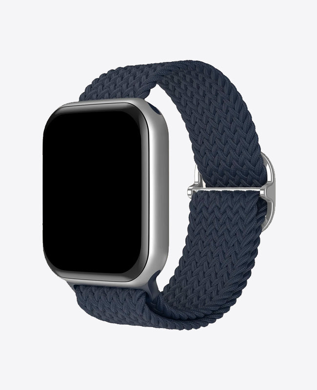 Bracelet Apple Watch en Nylon Tréssé Boucle - Bleu Nuit