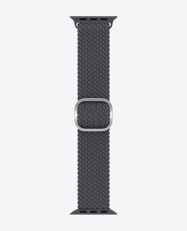 Bracelet Apple Watch en Nylon Tréssé Boucle - Gris Anthracite