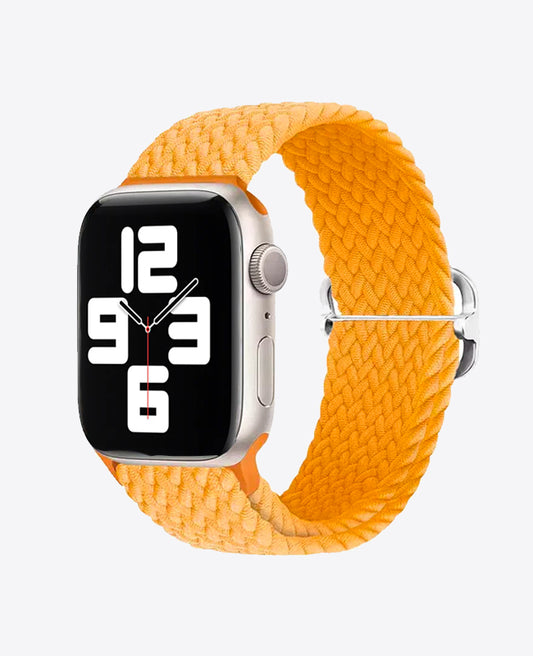 Bracelet Apple Watch en Nylon Tréssé Boucle - Jaune