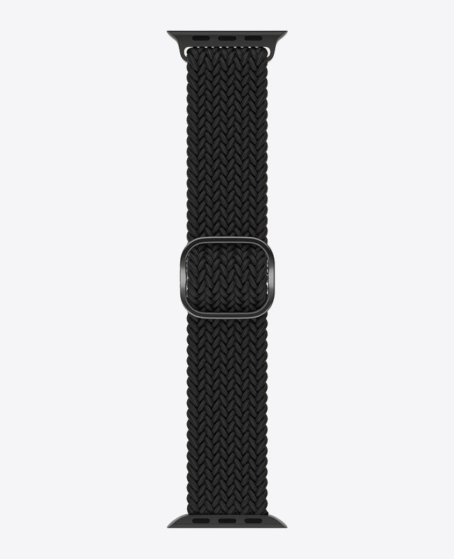 Bracelet Apple Watch en Nylon Tréssé Boucle - Noir