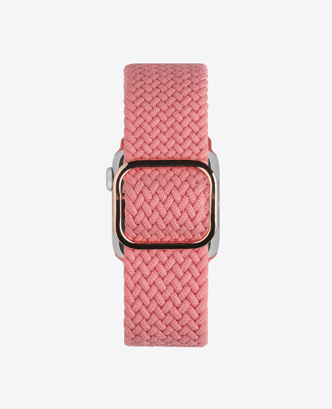 Bracelet Apple Watch en Nylon Tréssé Boucle - Rose