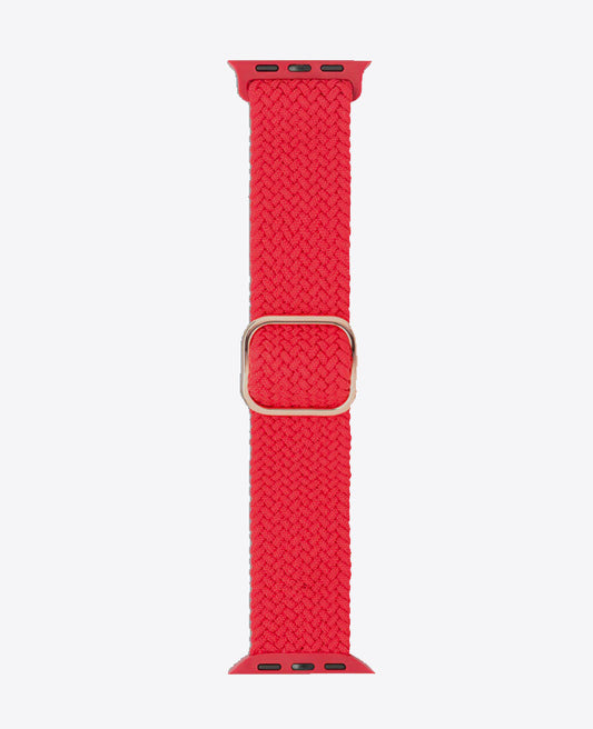 Bracelet Apple Watch en Nylon Tréssé Boucle - Rouge