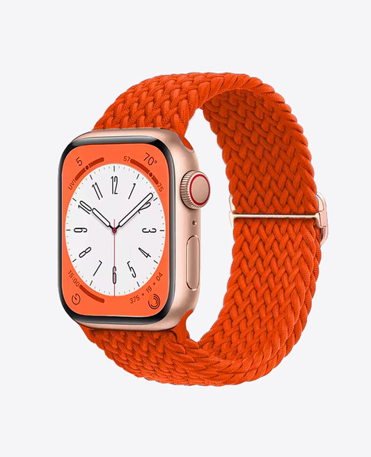 Bracelet Apple Watch en Nylon Tréssé Boucle - Terracotta