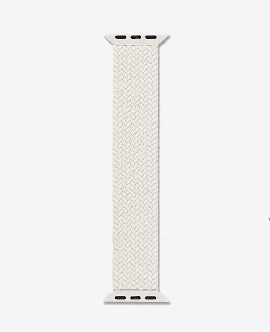 Bracelet Apple Watch en Nylon Tréssé Boucle Unique - Blanc