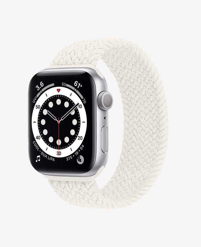 Bracelet Apple Watch en Nylon Tréssé Boucle Unique - Blanc