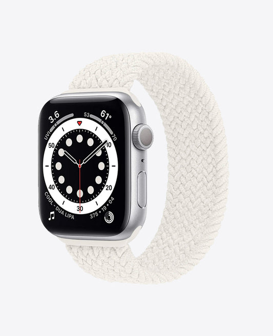 Bracelet Apple Watch en Nylon Tréssé Boucle Unique - Blanc